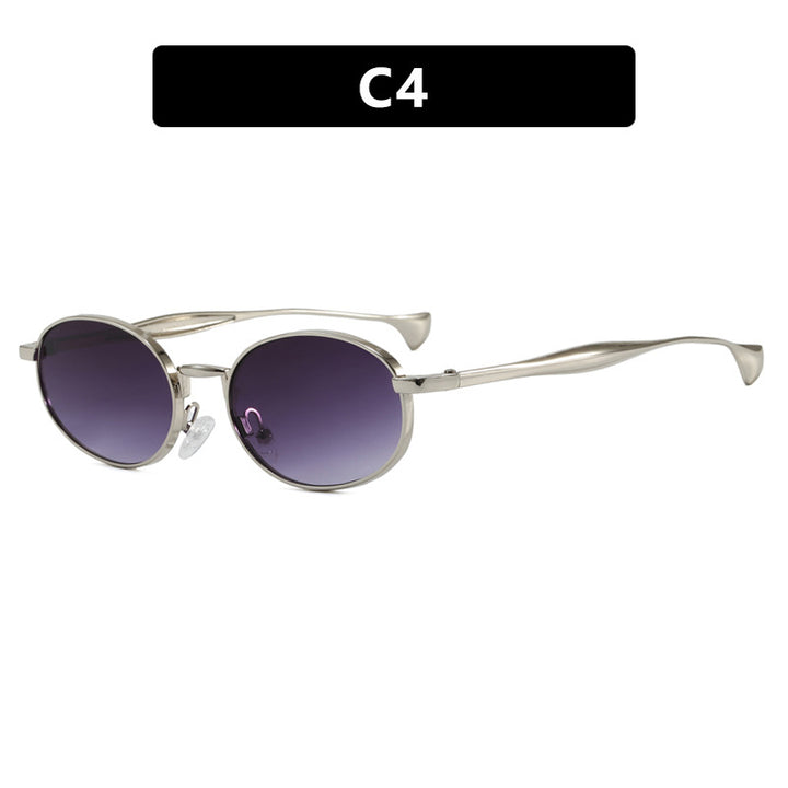 Dame robust rund solbrille med speilglass Skanto