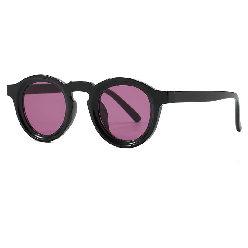 Damer fashionable runde solbriller med transparent ramme og UV-beskyttelse Skanto