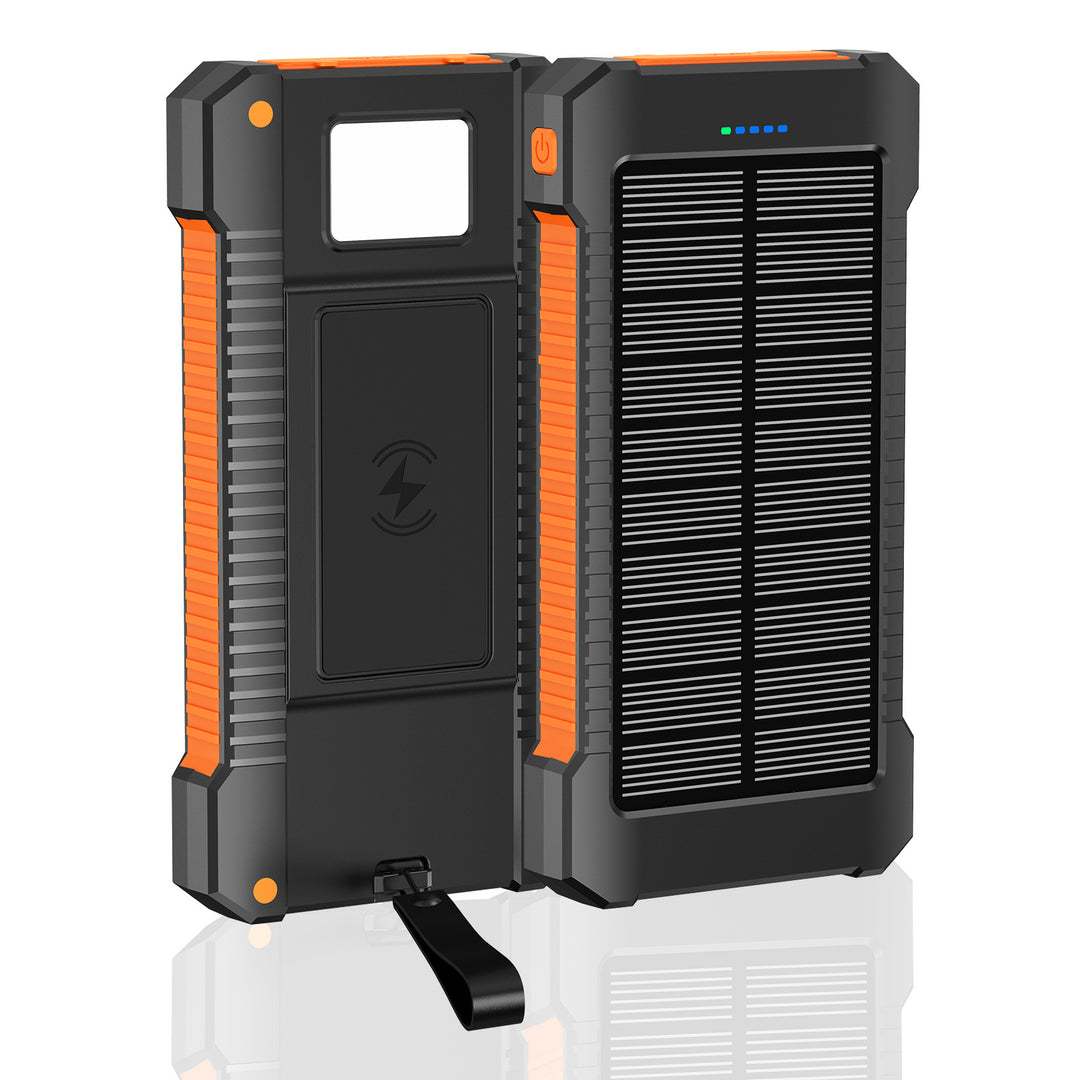 Solcelledet powerbank med integrerte LED-lamper og kompass Skanto