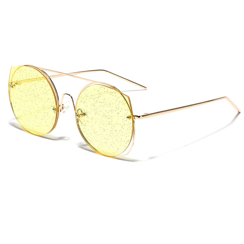 Dame oversized solbriller med glitrende glass Skanto