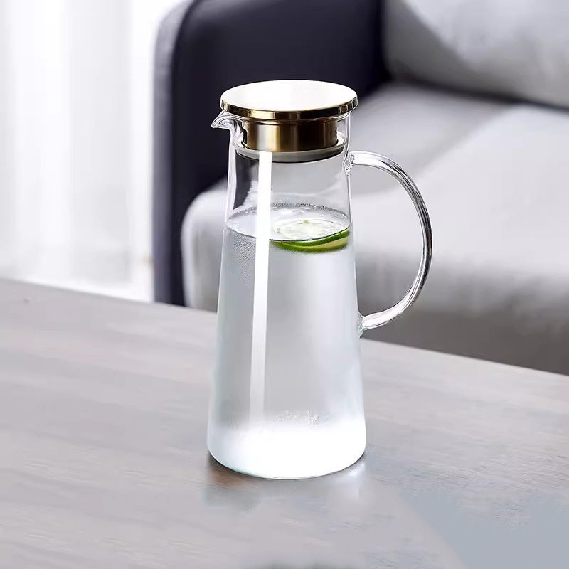 Dame elegant glasskanne med varmebestandig lokk Skanto