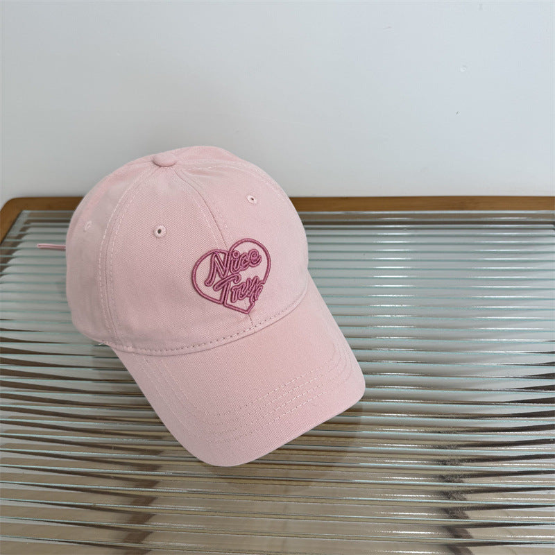 Kvinne Brodert Hjerte-Detalj Baseball Cap Skanto