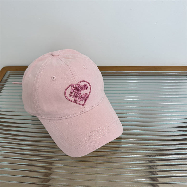 Kvinne Brodert Hjerte-Detalj Baseball Cap Skanto