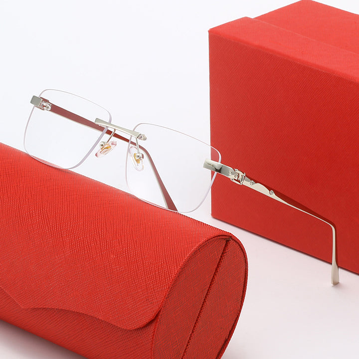Dame moteriktig halvrandsbrille med elegant metallramme Skanto