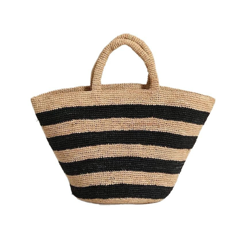 Håndlaget totebag i stripe mønster Skanto