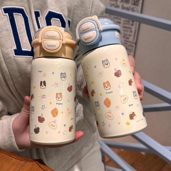 Dame vanntett drikkeflaske med lekkasjesikkert lokk og dyredesign Skanto