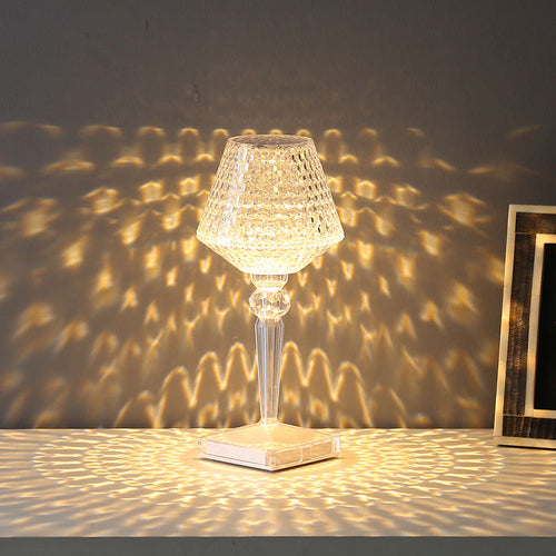Liesbeth Crystal Lampe – Luksus Bordlampe med USB-ladefunksjon Skanto