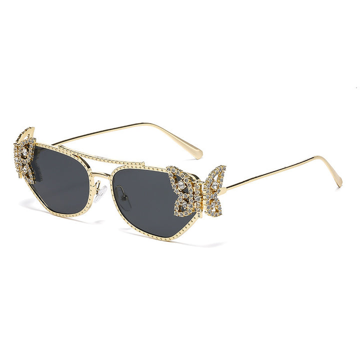 Dame luksus solbrille med elegant sommerfugl-detalj Skanto