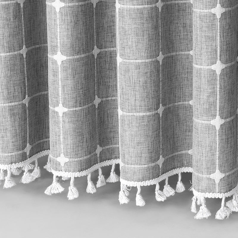 Teksturert Rutenett Design Vindusgardin Skanto