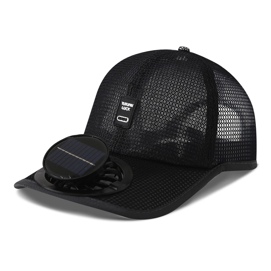 solardrevet mesh baseball cap med avtakbar frontvifte Skanto