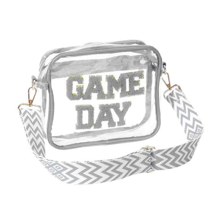 Gjennomsiktig skulderveske med moderne Game Day trykk Skanto