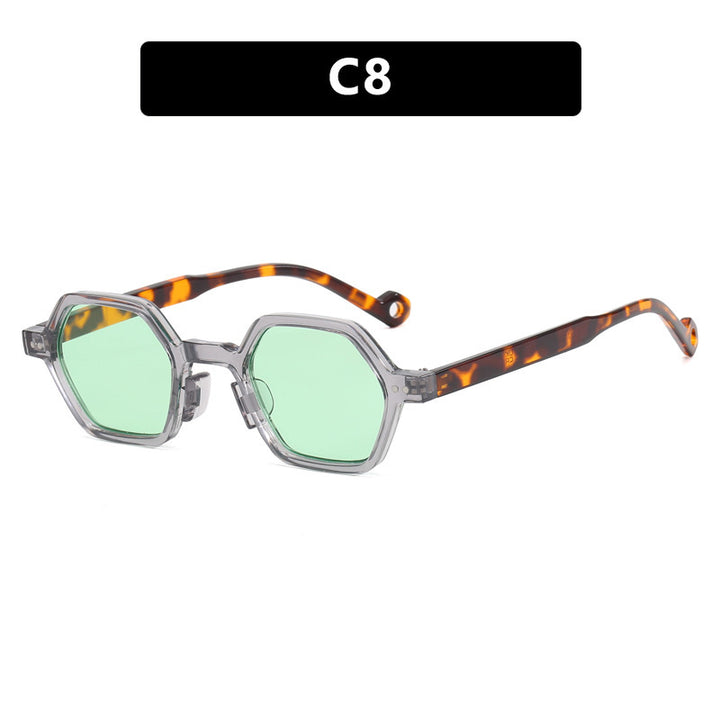Dame sekskantet solbrille med gjennomsiktig ramme Skanto