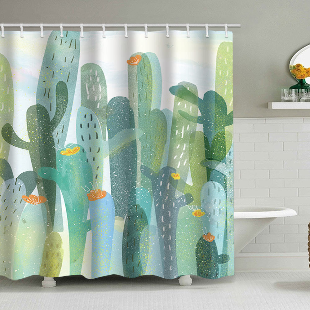 Cactus Garden-tema Duschgardin Skanto