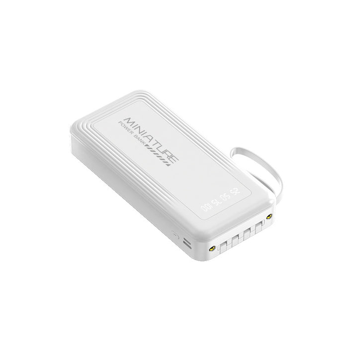 Kompakt powerbank med integrerte kabler og digital ladeindikator Skanto