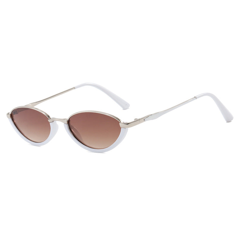 Dame moter Cat-Eye solbriller med to-farget ramme og UV-beskyttelse Skanto