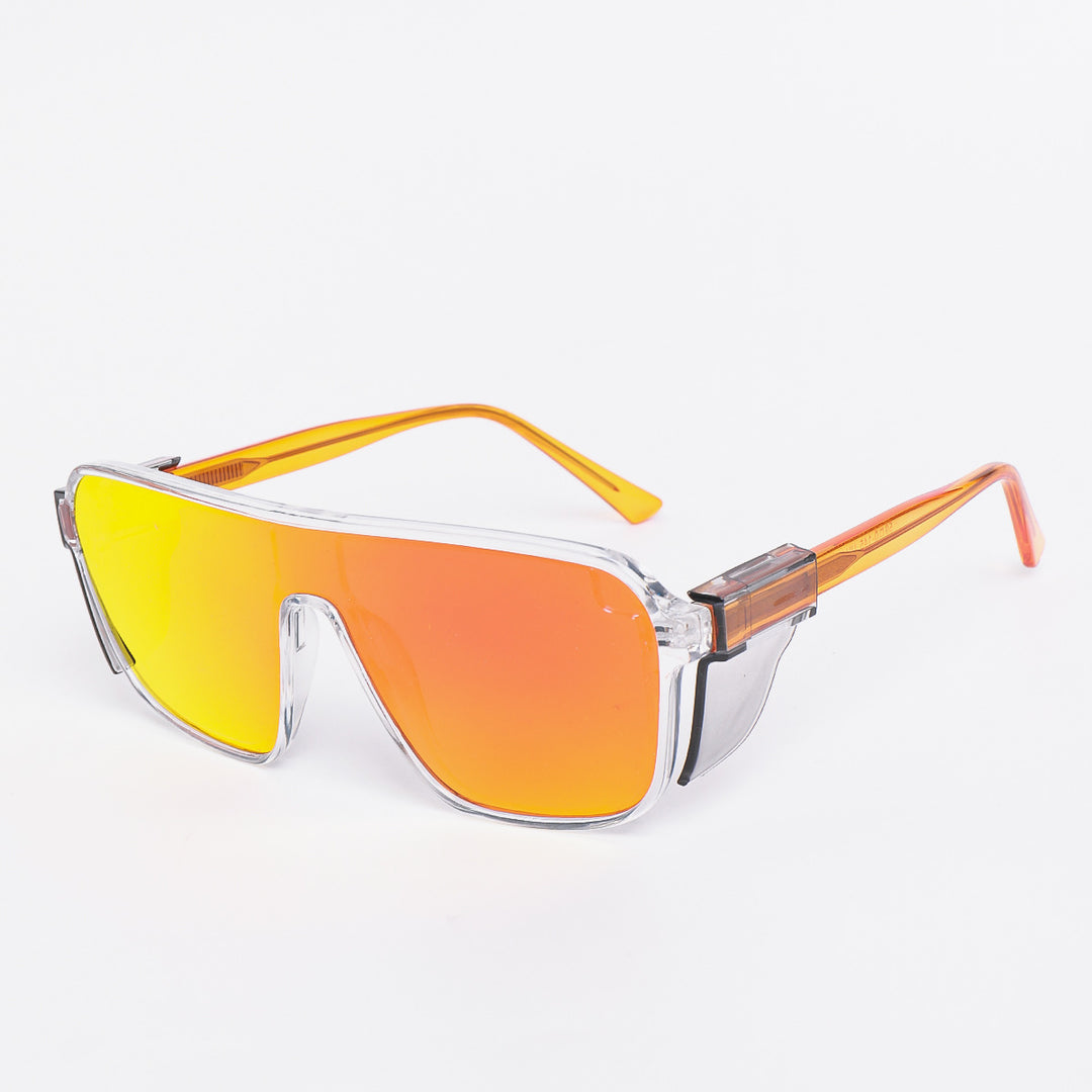 Dame sporty solbriller i futuristisk design med fargede linser Skanto