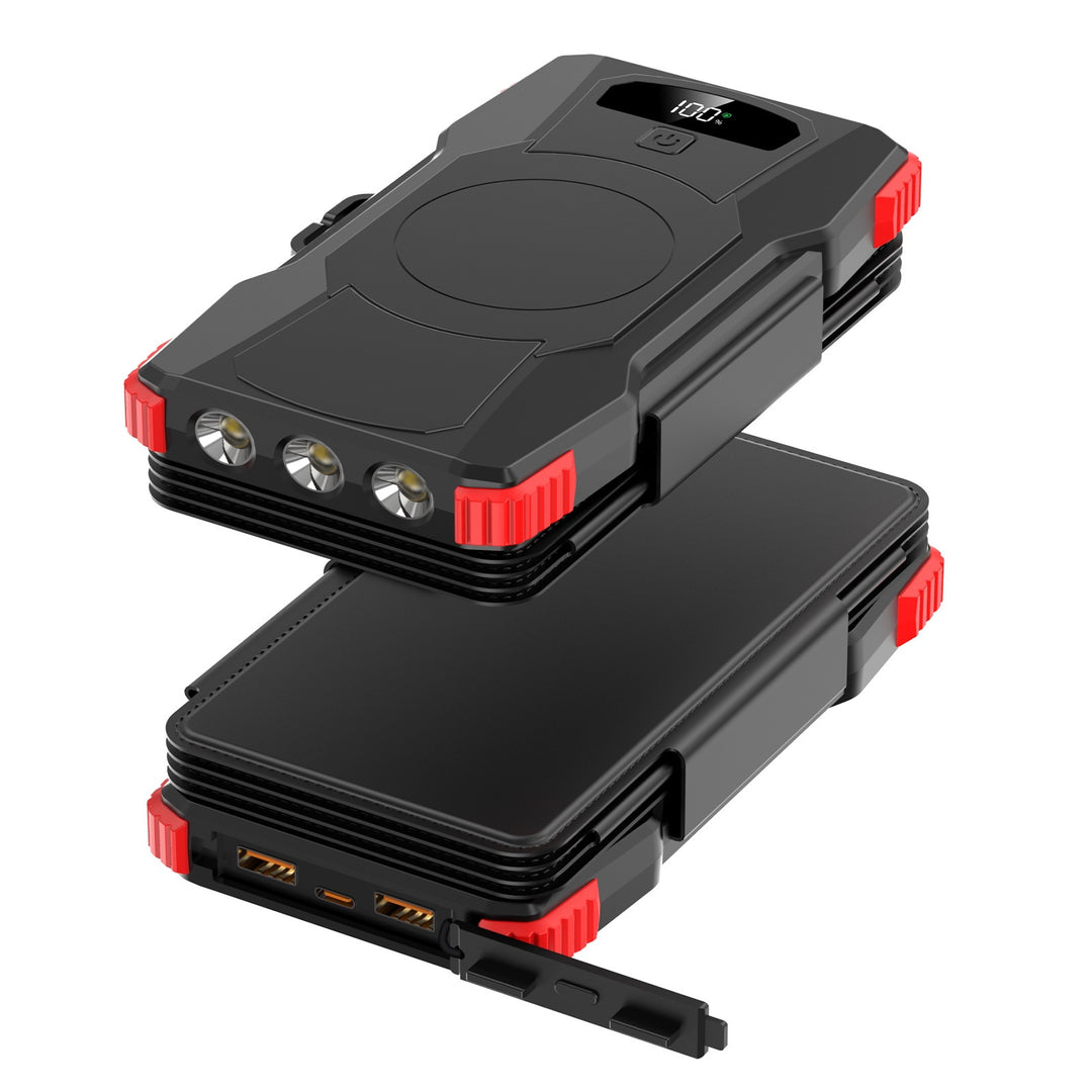 Powerbank med solopplading og LED-lamper Skanto