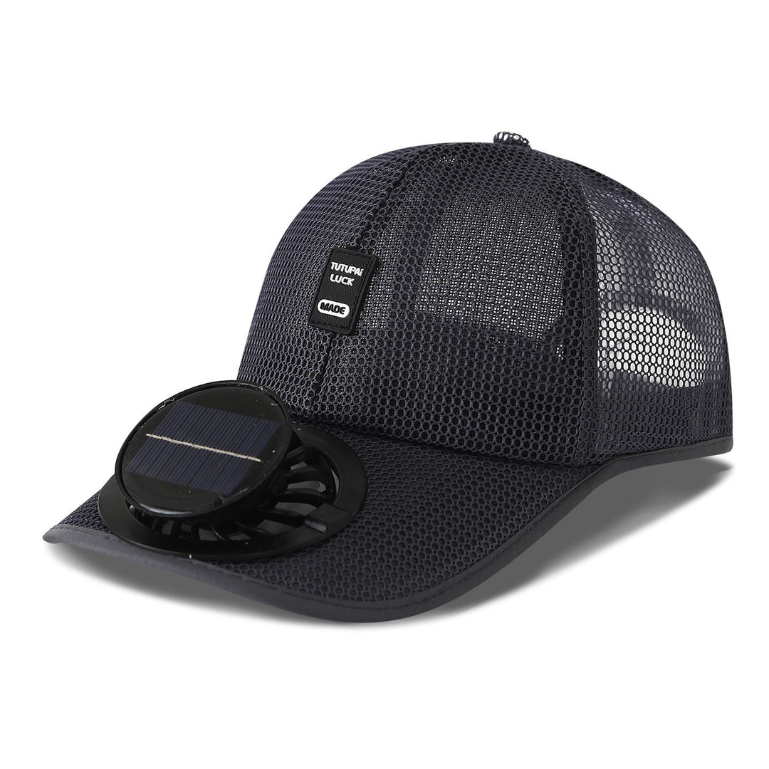 solardrevet mesh baseball cap med avtakbar frontvifte Skanto
