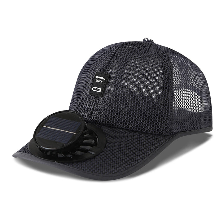 solardrevet mesh baseball cap med avtakbar frontvifte Skanto