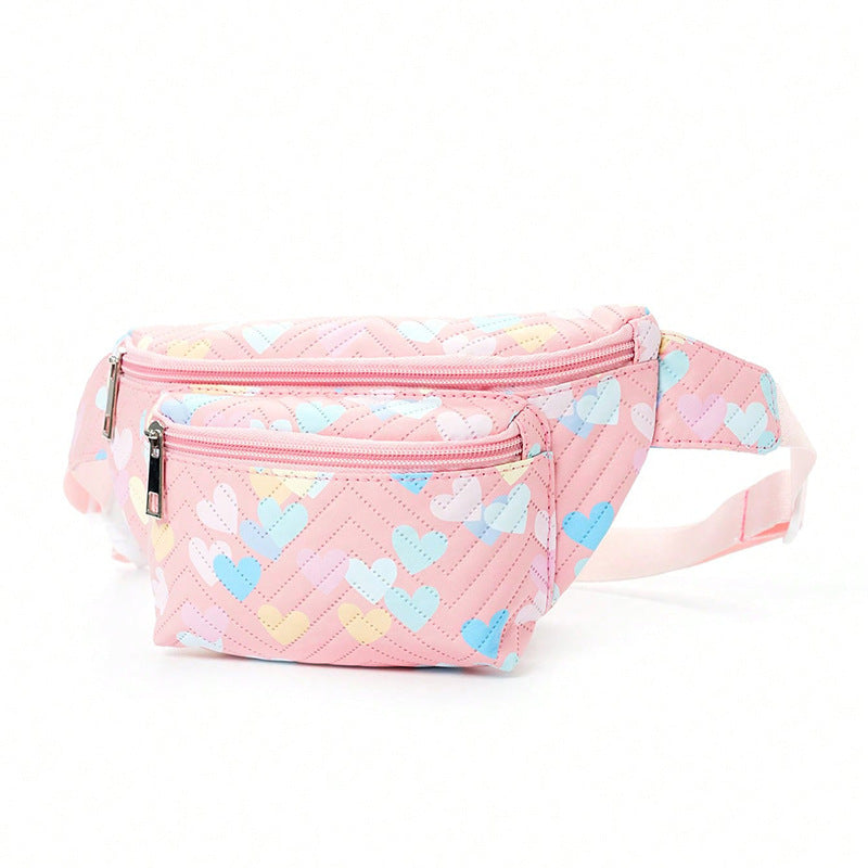 Belt bag med hjerteformet design og flere rom Skanto
