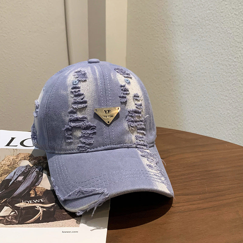 Damer's Slittet Denim Baseball Cap Skanto 1784084082