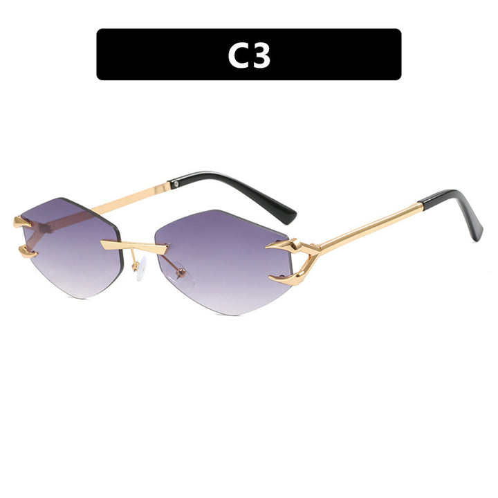 Damer geometrisk designer-solbrille med fremragende metallramme Skanto