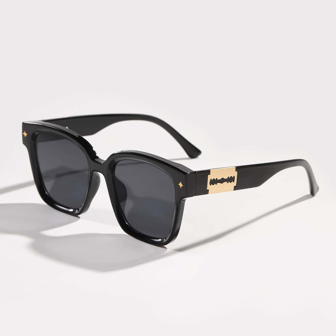 Dame moteriktig firkantet solbrille med gjennomsiktig ramme Skanto