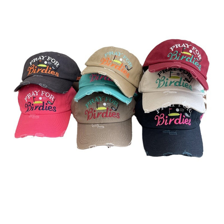 Kvinne Casual Slitt Brodert Baseball Caps Skanto