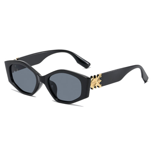 Dame geometrisk solbrille med luksuriøs detalj Skanto