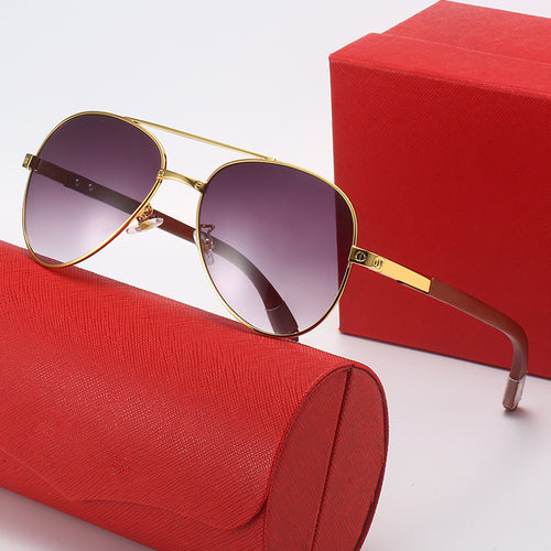 Dame elegant pilot solbrille med fin metallramme og UV-beskyttelse Skanto
