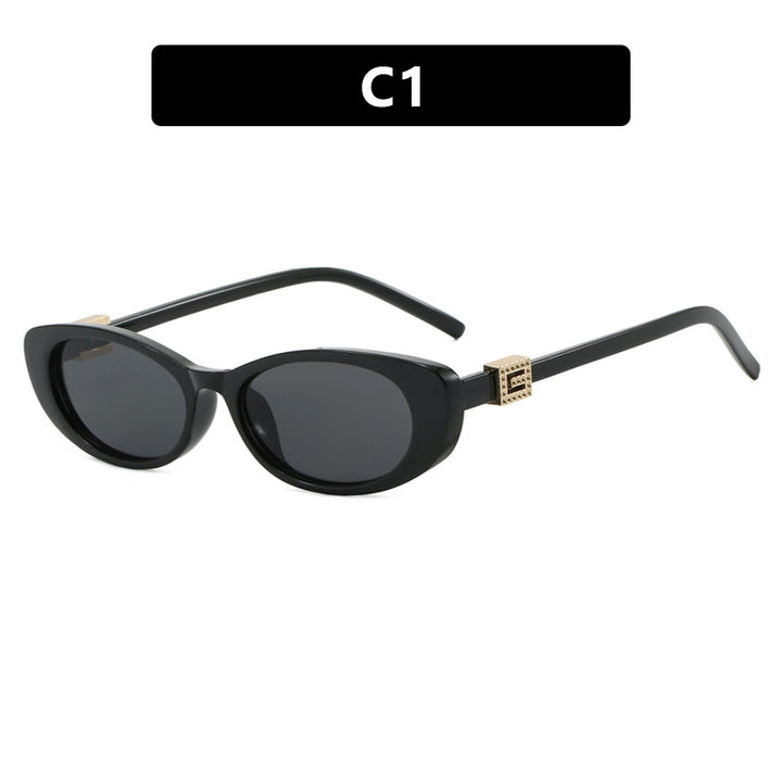 Dame elegant Cat-Eye solbriller med fine aksenter Skanto