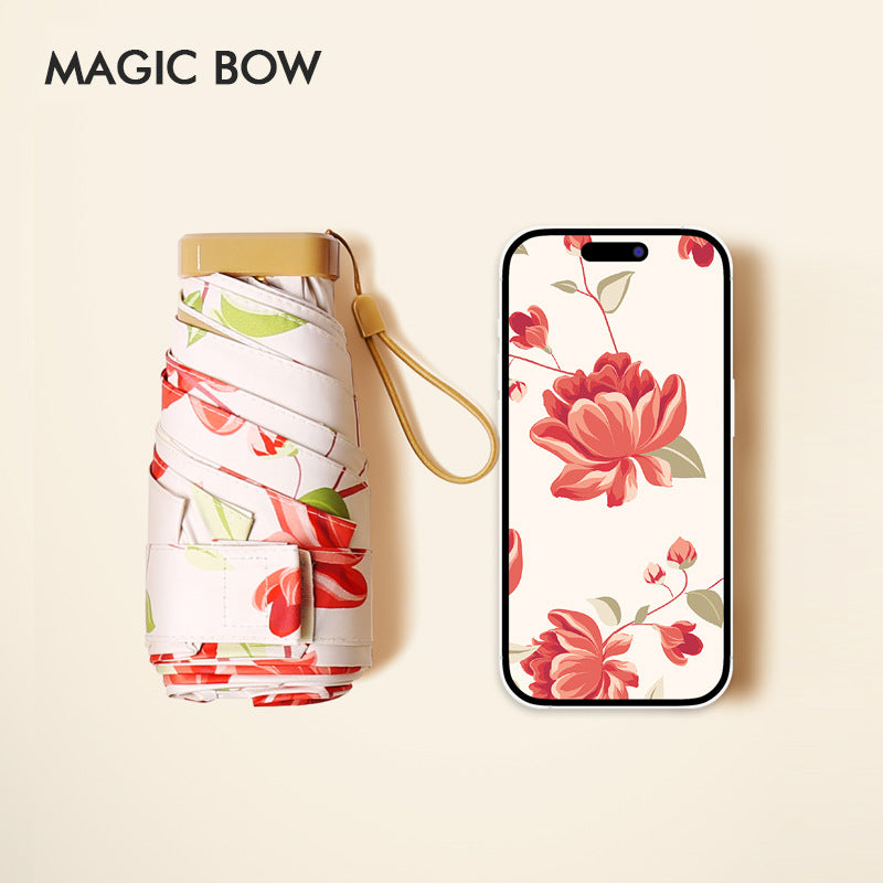 Dame floral sammenleggbare paraply Skanto