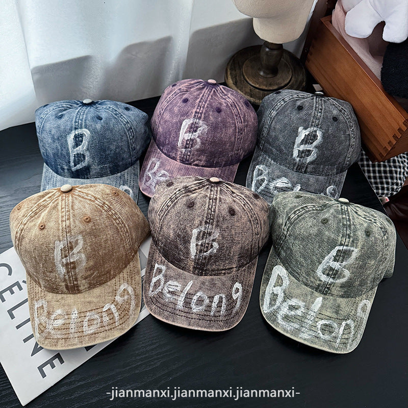 Kvinne Slitt Denim Justerbar Baseball Caps Skanto