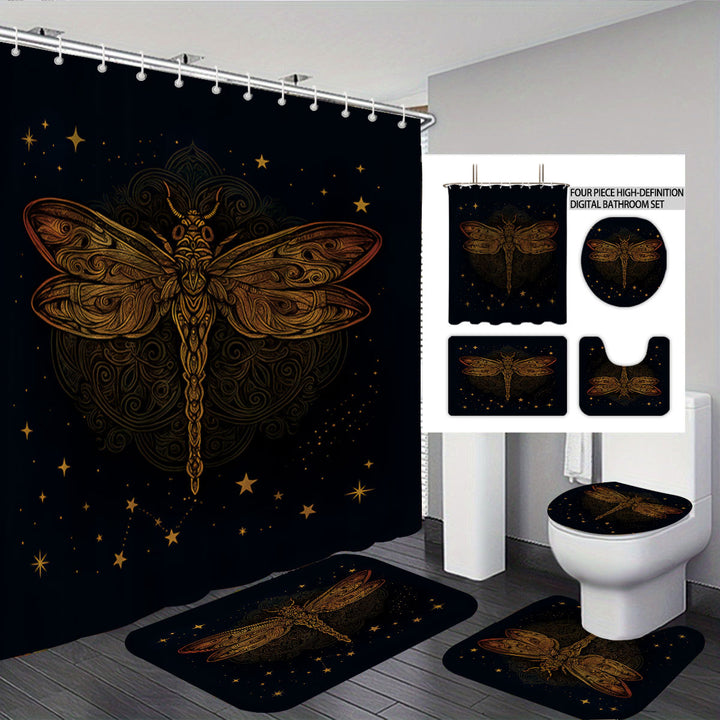 Digital Dragonfly-Themed Bathroom Set Skanto