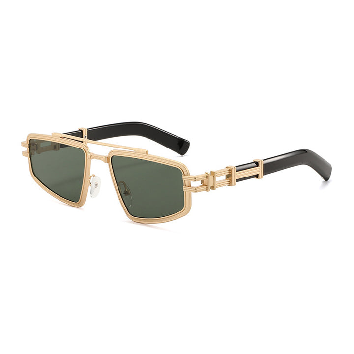 Dame Designer-solbrille med filigran metallramme og polariserte glass Skanto