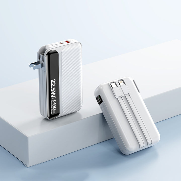 Høyytelses powerbank med integrert hurtiglader Skanto