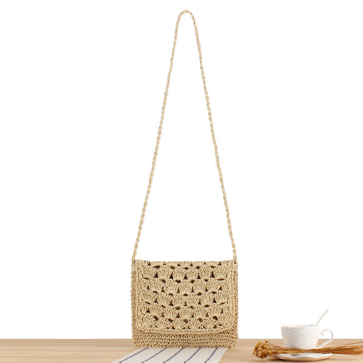Hand-knotted crossover bag in modern basket weave Skanto
