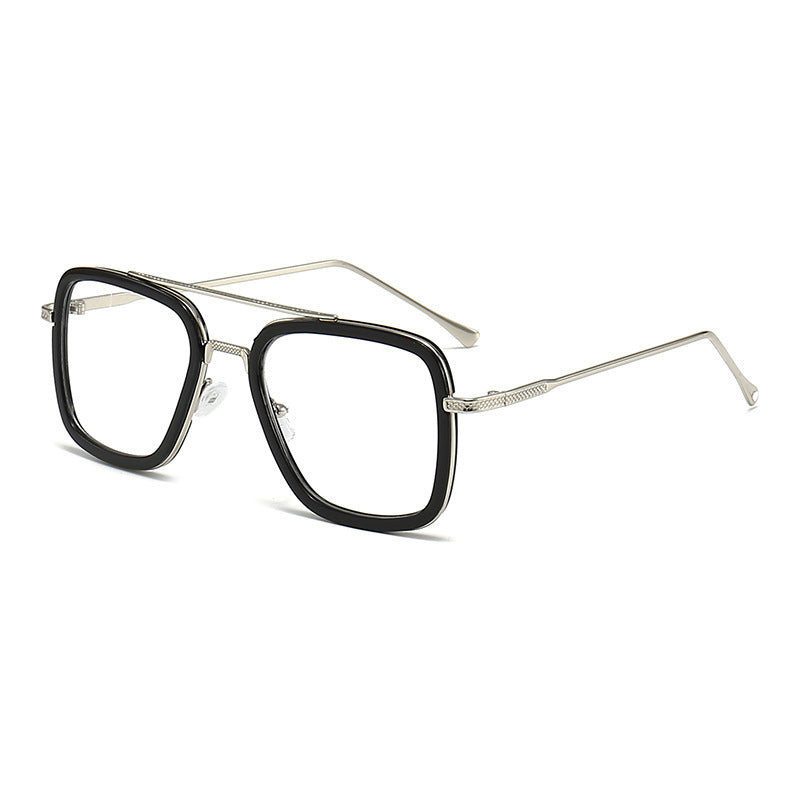 Dame moteristisk kvadratisk solbrille med glamorøs metallramme Skanto
