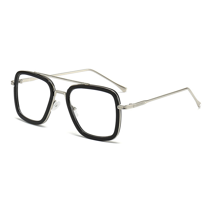Dame moteristisk kvadratisk solbrille med glamorøs metallramme Skanto