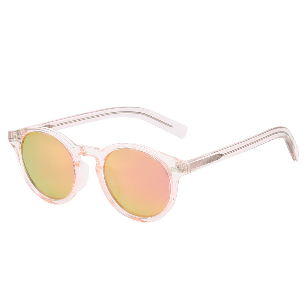 Dame trendy solbriller med transparent ramme og gule glass Skanto
