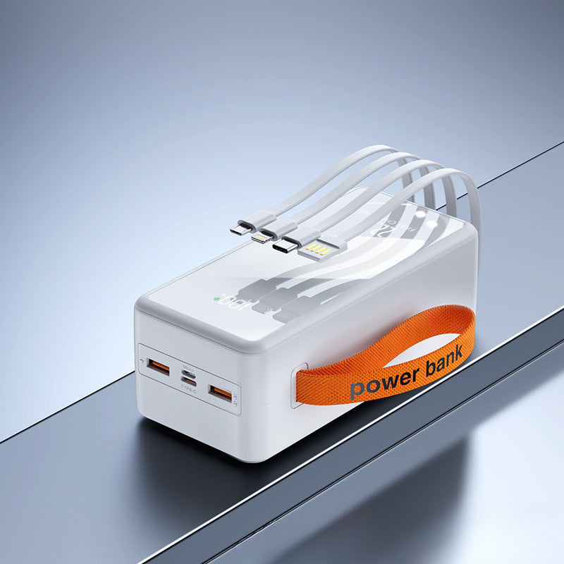 Multifunksjonell Powerbank med innebygde ladekabler og digitalt display Skanto