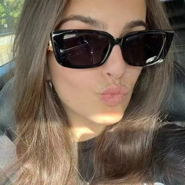 Dame moteriktig Oversized solbrille med unikt leopardmønster Skanto