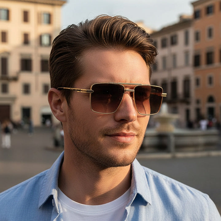 Dame futuristisk kvadratisk solbrille Skanto