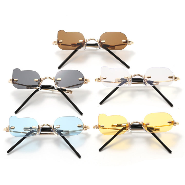 Damer eksklusiv modisk solbrille med glinsende metallramme Skanto