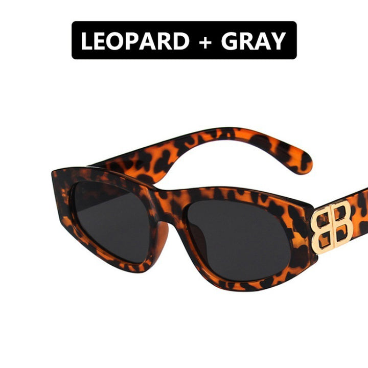 Dame stilige Cat-Eye solbriller med moderne leopardmønster Skanto