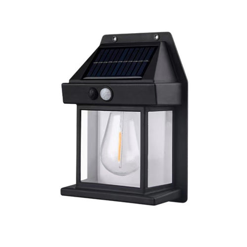 LED Solar Vegglampe Med PIR Bevegelsessensor Og Klare Glasspaneler Skanto