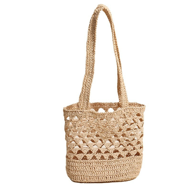 Håndlaget nett-basketveske med elegante stropper Skanto