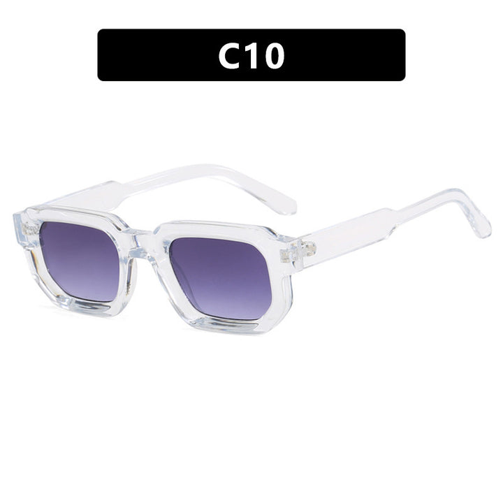 Dame fashionable rektangulære solbriller i trendy design med klare accenter Skanto