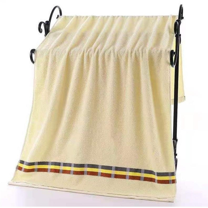 Dame Frotte Håndkle med elegant stripebård Skanto