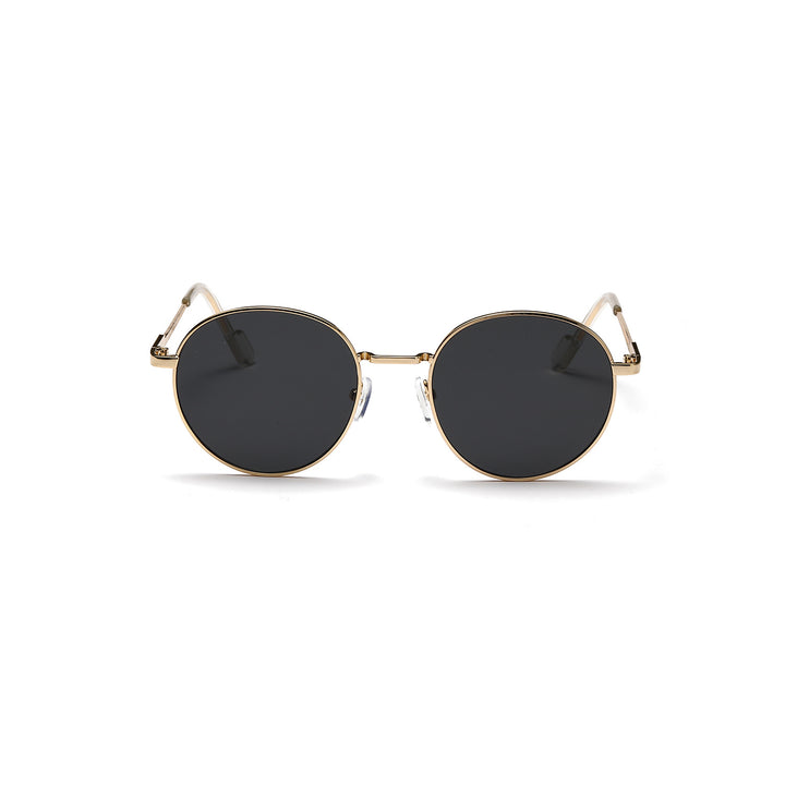 Dame rund solbrille med luksuriøs metallramme og UV-beskyttelse Skanto